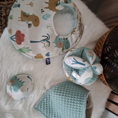 Accueil Bavoir bébé en coton Bio nid d’abeille
