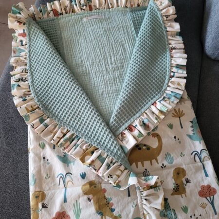 Couverture pour poussette faite main, coton Bio