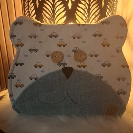 Trousse de toilette bébé en forme d’ours, faite main